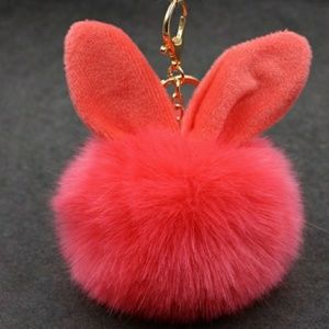 Rabbit poof keychain